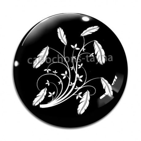 Cabochon Verre - plume