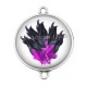 Connecteur Cabochon Argent - plume