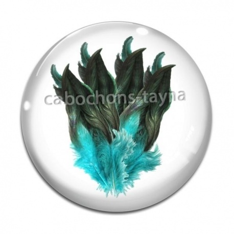 Cabochon Verre - plume
