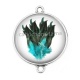 Connecteur Cabochon Argent - plume