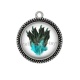 Pendentif Cabochon Argent - plume