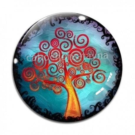 Cabochon Verre - arbre de vie