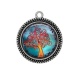 Pendentif Cabochon Argent - arbre de vie