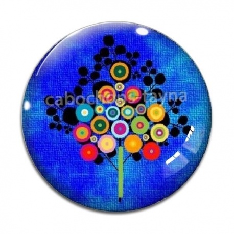 Cabochon Verre - arbre de vie