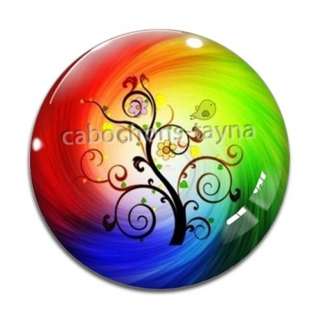 Cabochon Verre - arbre de vie
