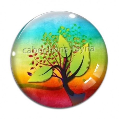 Cabochon Verre - arbre de vie