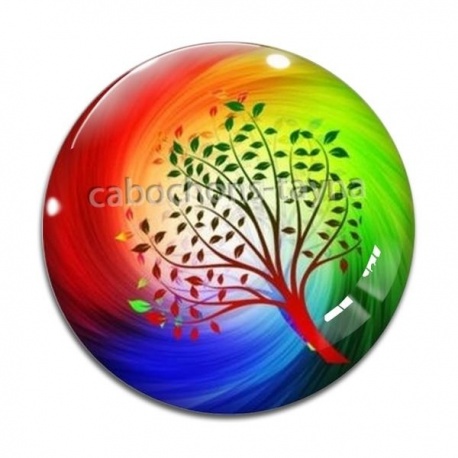 Cabochon Verre - arbre de vie