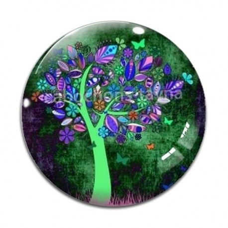Cabochon Verre - arbre de vie