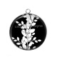 Pendentif Cabochon Argent - feuille