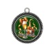 Pendentif Cabochon Argent - bonne année