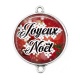 Connecteur Cabochon Argent - joyeux noël