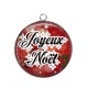 Pendentif Cabochon Argent - joyeux noël