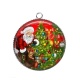 Pendentif Cabochon Argent - père noël