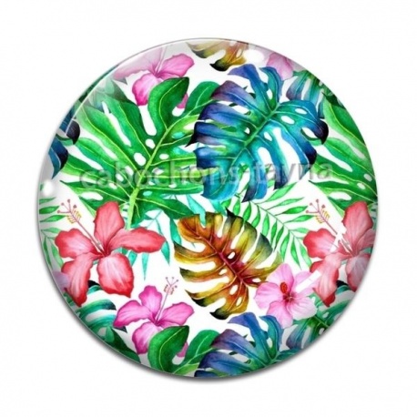 Cabochon Verre - feuille