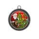 Pendentif Cabochon Argent - père noël