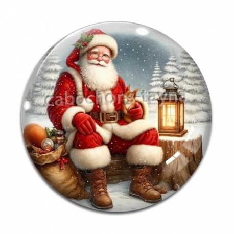 Cabochon Verre - père noël