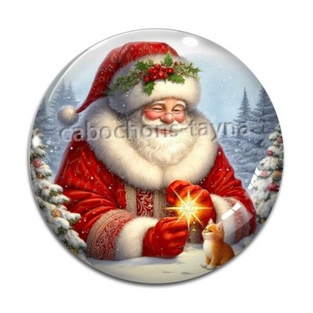 Cabochon Verre - père noël