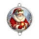 Connecteur Cabochon Argent - père noël