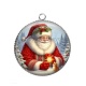 Pendentif Cabochon Argent - père noël