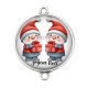 Connecteur Cabochon Argent - joyeux noël