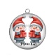 Pendentif Cabochon Argent - joyeux noël