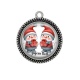 Pendentif Cabochon Argent - joyeux noël