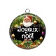 Pendentif Cabochon Argent - joyeux noël