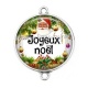 Connecteur Cabochon Argent - joyeux noël