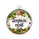 Pendentif Cabochon Argent - joyeux noël
