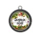 Pendentif Cabochon Argent - joyeux noël