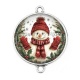 Connecteur Cabochon Argent - bonhomme de neige