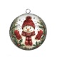 Pendentif Cabochon Argent - bonhomme de neige