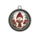 Pendentif Cabochon Argent - bonhomme de neige