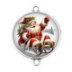Connecteur Cabochon Argent - joyeux noël