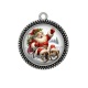 Pendentif Cabochon Argent - joyeux noël