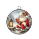 Pendentif Cabochon Argent - joyeux noël
