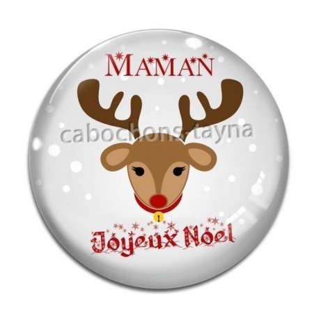 Cabochon Verre - maman joyeux noël