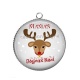 Pendentif Cabochon Argent - maman joyeux noël