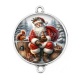 Connecteur Cabochon Argent - père noël