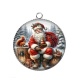 Pendentif Cabochon Argent - père noël