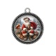 Pendentif Cabochon Argent - père noël