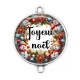 Connecteur Cabochon Argent - joyeux noël