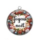 Pendentif Cabochon Argent - joyeux noël