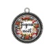 Pendentif Cabochon Argent - joyeux noël