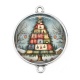 Connecteur Cabochon Argent - sapin de noël