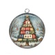 Pendentif Cabochon Argent - sapin de noël