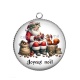 Pendentif Cabochon Argent - joyeux noël