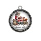 Pendentif Cabochon Argent - joyeux noël
