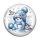 Cabochon Verre - bonhomme de neige