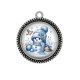 Pendentif Cabochon Argent - bonhomme de neige